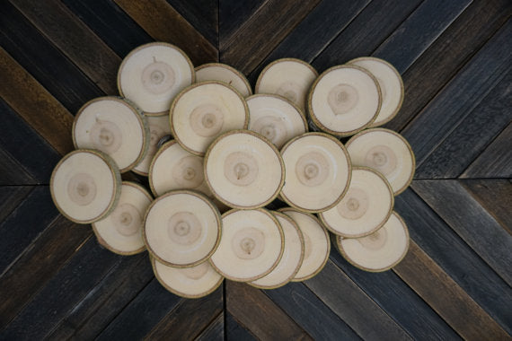 Aspen Wood Slices 9 to 11 diameter x 1 thick Package of 10. Wholesa –  Spirit of the Woods, Inc