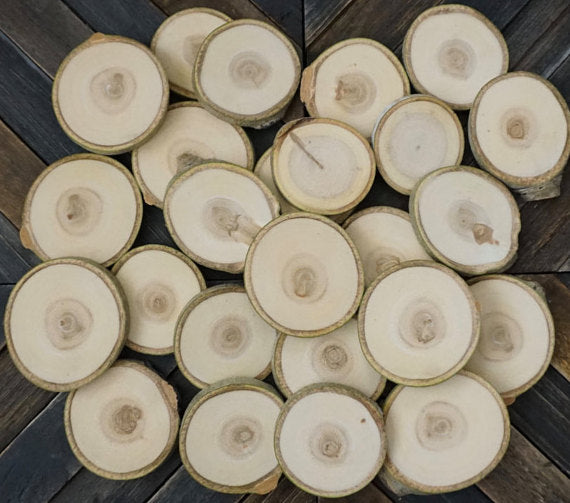 Set of 25 3-3.5 Aspen Wood Slices – Aspen Rustic Creations