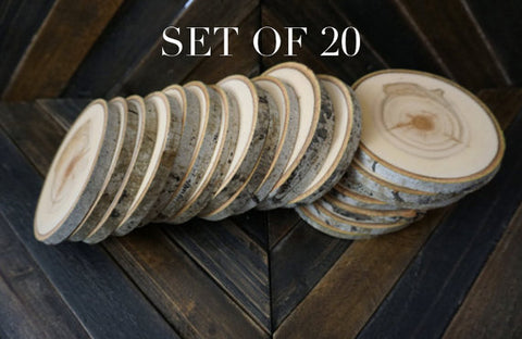 Set of 20 4-4.5 Wood Slices – Aspen Rustic Creations